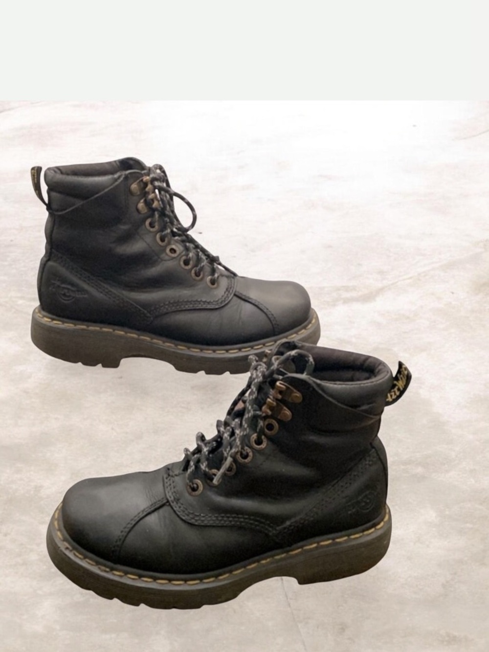 Dr Martens Vintage UNISEX Lace Up Black Leather Boots Size 7